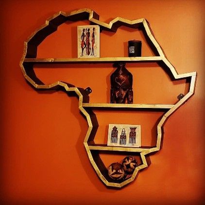 Fashion Studio Interior, Hotel Creatives, African Living Rooms, Wall Decor Shelf, African Aesthetic, Africa Day, Magical Furniture, African Inspired Decor, African Pattern Design