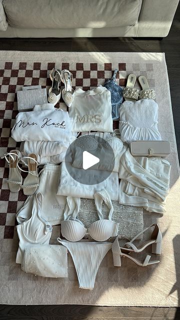 KELSEY G | STYLE INSPO on Instagram: "pov : you’re packing for your wedding weekend 🤍💍

Comment SHOP below to receive a ✉️ with the link to shop this post on my LTK ⬇ https://liketk.it/4KIzp

Bridal outfit inspo, bridal outfit style, bride to be, 2024 bride, 2025 bride, bridal style, bride outfit ideas, bridal fashion inspo, bride style, engagement, bachelorette outfit ideas, bridal shower dresses, bridal shower outfits ideas, bridal fashion, little white dresses, engagement dresses, bridal shoe inspo

#bridetobe #bridalstyle #bridaloutfit #bridaloutfits" White Dresses Engagement, Bachelorette Outfit Ideas, Bridal Shower Outfits, Bride Outfit Ideas, 2025 Bride, Bridal Shower Dresses, 2024 Bride, Bridal Shoe, Shower Outfits