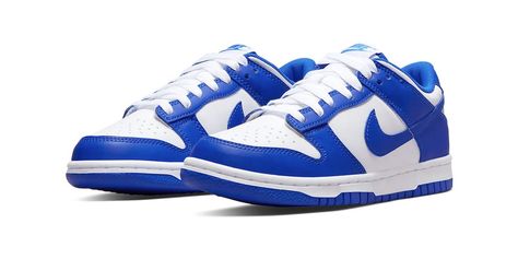 Nike Dunk Low Racer Blue, Dunk Low Racer Blue, Dunk Low Kentucky, Nike Dunk Low Kentucky, Dunk Low Nike, Preppy Shoes, All Nike Shoes, Exclusive Sneakers, Cute Nike Shoes