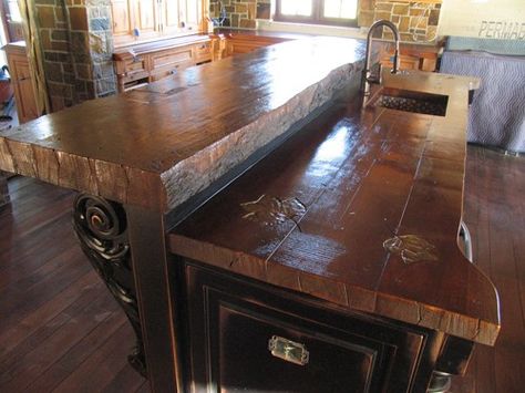 Looks like wood, but it's cement! Fake Wood Counters Concrete Countertops JM… Concrete Counter Top, Outdoor Kitchen Countertops, Fake Wood, Grill Area, Concrete Counter, Concrete Kitchen, Concrete Wood, Wood Counter, Concrete Design