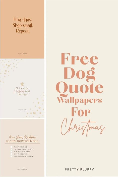 Download your free Christmas dog quote wallpaper and screensaver here. Available for Apple and Android mobile devices, laptops, PCs and iMacs, these adorable freebies are brought to you by Pretty Fluffy - the ultimate lifestyle destination for dog lovers. Dog Christmas Quotes, Christmas Dog Quotes, Quote For Dog, Xmas Wallpapers, Christmas Dog Decor, Free Christmas Backgrounds, Christmas Dog Treats, Pet Quotes, Quote Wallpapers