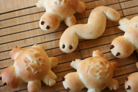 Bread Animals Shapes, Animal Bread, Animal Shaped Bread Rolls, Animal Shaped Bread, Turtle Shaped Food, Amazing Food Art, Baking Party, Wedding Cake Recipe, Breakfast Pastries