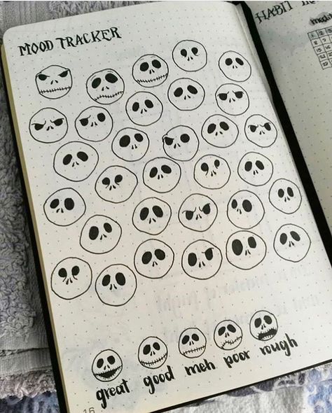 Bulette Journal, Bullet Journal Halloween, Bullet Journal October, Bullet Journal Work, Bullet Journal Ideas Templates, Bullet Journal Mood Tracker Ideas, Bullet Planner, Bullet Journal Mood, Bullet Journal Notebook