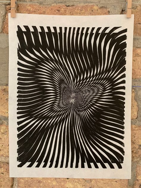 Color Optical Illusions, Linoleum Block, Vanishing Point, Window Installation, Optical Illusion, Linocut Prints, Op Art, Optical Illusions, Linocut