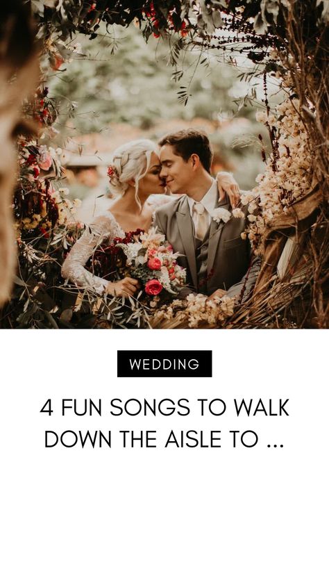 4 Fun Songs to Walk down the Aisle to ... Walk Down The Aisle Songs The Bride, Country Wedding Songs To Walk Down Aisle, Down The Aisle Songs, Unique Songs To Walk Down The Aisle To, Songs To Walk Down The Aisle To Country, Bride Walking Down The Aisle Songs, Songs To Walk Down The Aisle To Exit, Wedding Aisle Songs, Disney Wedding Songs