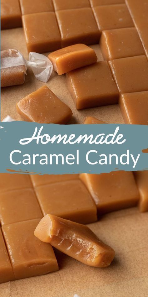 When you want to make something special for the holidays this year, take a look at this great homemade caramel candy recipe from Live Well Bake Often. Learn how easy it is to make soft caramel candy from scratch with this easy tutorial. Homemade caramels require just a handful of ingredients and a little patience. These caramels are great for a treat or even a delicious food gift for Christmas this year. Try this great caramel candy recipe. You will love it. Soft Caramel Candy, Microwave Carmels, Caramel Candy Recipe, Soft Caramels Recipe, Carmel Recipe, Homemade Caramel Candy, Caramel Candies Recipe, Homemade Caramel Recipes, Live Well Bake Often