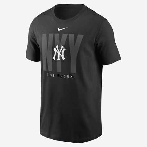 This New York Yankees Fashion Local T-Shirt features bold team graphics and soft cotton fabric to help get you ready for game day. Black New York, Yankees T Shirt, Team Cap, Nike Fashion, City Prints, Nike Black, New York Yankees, Men's Nike, Game Day