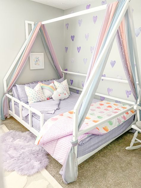 2 Year Girl Bedroom Ideas, Purple Toddler Room Girl, Little Kids Room Design Girls Bedroom Ideas, Room Ideas For Kids Girls Easy, Big Girl Beds, Fun Toddler Girl Room, 3 Year Girl Bedroom Ideas, Bedroom Ideas Girls Kids, Todler Room Ideas Girl