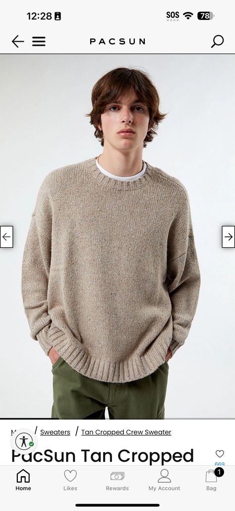 Pacsun Outfits, Knit Sweater Men, Sherpa Sweater, Metallica T Shirt, Simplistic Style, Fall Outfits Men, Sweater Crop, Cool Outfits For Men, Sweater Men