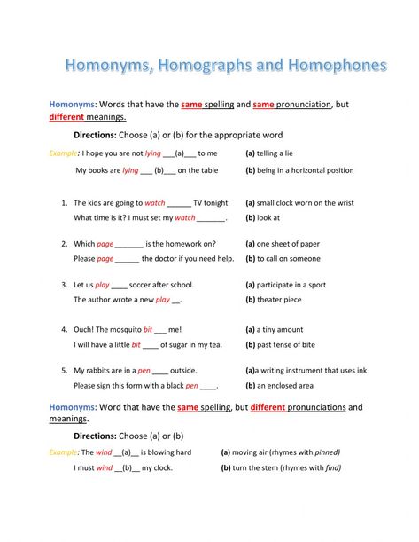 Homographs Worksheet, Homonyms Worksheet, Homophones Worksheets, Antonyms Worksheet, Online Preschool, Chemistry Worksheets, 3rd Grade Math Worksheets, English Conversation, Synonyms And Antonyms