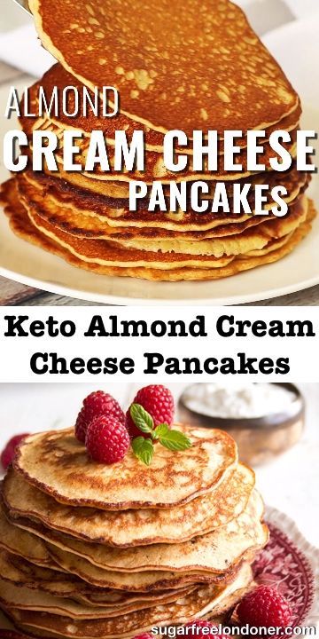 Keto Cream Cheese Pancakes, Almond Cream Cheese, Best Keto Pancakes, Cream Cheese Pancakes, Almond Flour Pancakes, Cheesecake Oreo, Comidas Keto, Low Carb Pancakes, Flour Pancakes