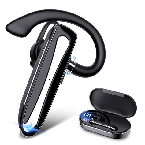 Bluetooth Headset V5.1 Bluetooth Earpiece for Cell Phones with Charging Case Hands-Free Single Ear Headset with CVC8.0 Noise Bluetooth Earpiece, Iphone Laptop, Ear Phone, Headphones Design, Bluetooth Headphones Wireless, Bluetooth Earphones, Wireless Earphones, Bluetooth Headset, Noise Reduction