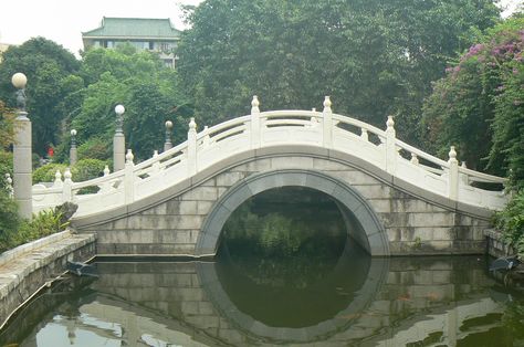 Chinese Bridge Illustration, Chinese Bridge, Asian Nature, Chinese Buildings, Japanese Bridge, Old Bridges, Bridge Painting, Fantasy Town, Chinese Aesthetic