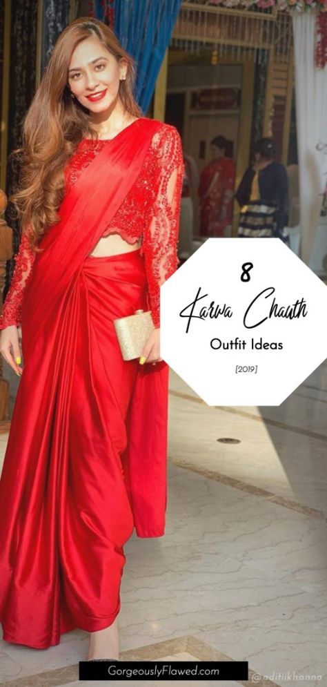 ~ Karwa Chauth outfit ideas 2019. ✨  #KarwaChauth #Fashion #Trend #Trends #Fusion #Indian #IndoWestern #IndoWesternFashion #FusionFashion #IndianFashion #Style #IndianStyle #BridesmaidDresses #Outfit #OutfitIdeas #EngagementOutfit #OutfitInspiration #FashionInspo #FusionDress #Fashion2019 #2019 #LatestFashion #Bollywood #BollywoodStyle #Lehenga #Dress #GorgeouslyFlawed #blouse #gown #sarees  #blouses #onlineshopping #ootd #saree  #KarwaChoth Karwachauth Look 2023, Karwachoth Dress Ideas, Karwa Chauth Outfit Ideas, Karwachauth Dress Ideas, Karwa Chauth Look, Lehenga Dress, Gota Patti Saree, Pure Georgette Sarees, Hand Painted Sarees