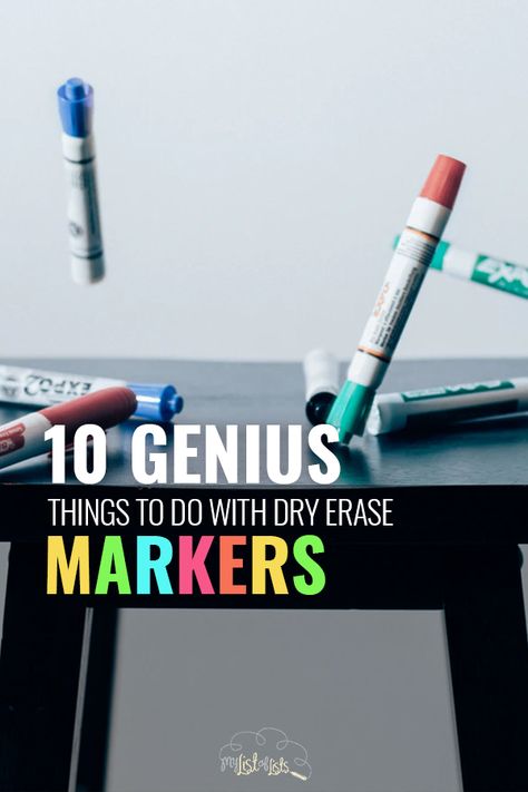 Clever ways to use dry erase markers throughout your home. Read on for a list of 10. #dryerase #marker #ideas Dry Erase Board Ideas Art, Dark Desk, Marker Ideas, Oil Based Markers, Office Things, Make Temporary Tattoo, Diy Marker, Marker Crafts, Erasable Markers