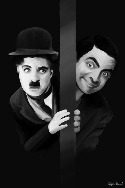 Charlie Chaplin and Mr. Bean - Colours of Life Charlie Chaplin Wallpaper, Mr Bean Wallpaper, Vibe Template, Enjoy Your Own Company, Mr Bean Cartoon, Mr Mime, Mr Bean Funny, Made Me Smile, India Cricket