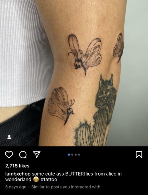 Alice In Wonderland Butterfly Tattoo, Alice In Wonderland Flower Tattoo, Alice In Wonderland Butterfly, Alice In Wonderland Flowers Tattoo, Biology Tattoo, Super Mario Tattoo, Alice In Wonderland Tattoo, Alice And Wonderland Tattoos, Mario Tattoo