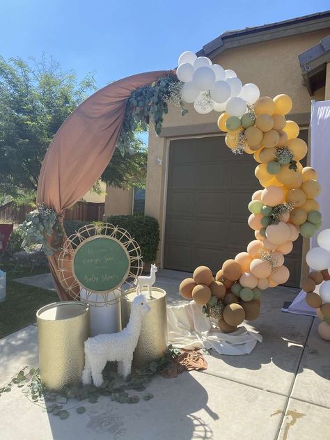 Bohemian Llamas Baby Shower Party Ideas | Photo 2 of 12 | Catch My Party Lucas Baby, Balloon Ring, Baby Shower Theme Ideas, Boy Shower Themes, Peanut Baby Shower, Llama Party, Bohemian Baby Shower, Outdoor Baby Shower, Chic Baby Shower