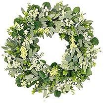 Summer Wreaths For Front Door, Fireplace Doors, Eucalyptus Leaf, Green Eucalyptus, Boxwood Wreath, Eucalyptus Wreath, Year Round Wreath, Summer Wreaths, Greenery Wreath