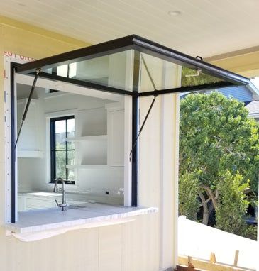 Hydraulic Awning Windows USA | THRUVUE™ by OPTVUE™ | La Jolla, CA Patch Kitchen Pass Through Window, Kitchen Pass Through, Kitchen Pass, Pass Through Window, Parrilla Exterior, Awning Windows, Window Bars, Balkon Decor, Modern Factory