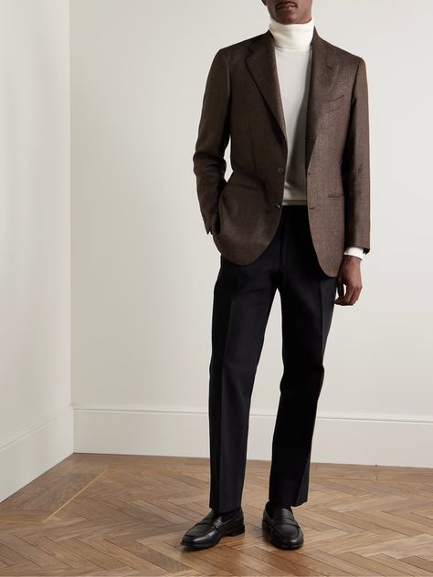 Men's Designer Blazers | MR PORTER Suit Brown Men, Mens Brown Suit Outfit, Corporate Male Outfit, Brown Formal Outfit Men, Brown Suit Combinations, Masc Wedding Outfits, Suit Moodboard, Outfit Formal Hombre, Mens Blazer Outfit