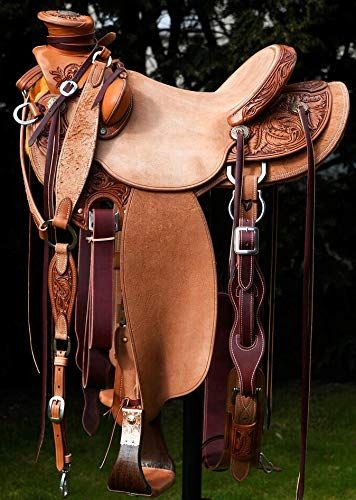 PRICES MAY VARY. High-Quality Construction: Our Western Saddle is meticulously handcrafted using top-grade materials for exceptional durability and performance. Lightweight Design: This saddle is specially designed to be lightweight without compromising on strength. It allows both horse and rider to move with agility and precision. Comfortable Seat: The seat design of this saddle ensures a secure and balanced riding position, providing stability and confidence while maneuvering tight turns. Dura