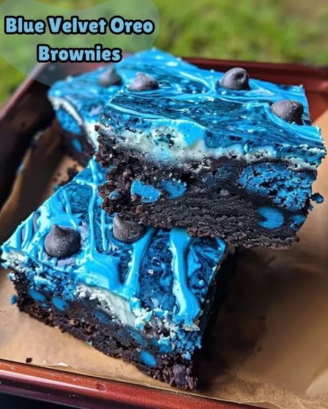 Recipes by Clare Blue Velvet Brownies, Velvet Brownies, Oreo Brownies, Brownies Recipe, Blue Velvet, White Chocolate, Brownies, Oreo, Velvet