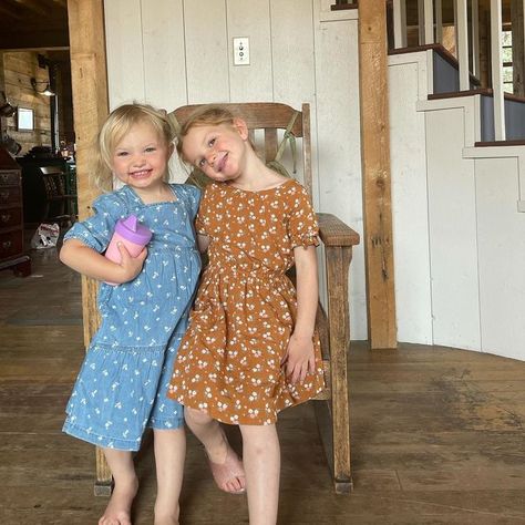 Hannah @Ballerina Farm on Instagram: "Happy to have my girls with me on the ranch. They are biological sisters but from different worlds. Opposites attract. Best friends, they get themselves dressed for the day but rarely decide to match. Frances the princess and Lois our rough and tough. Together they are twin sisters, miraculously born the same day two years apart. Child numbers 4 and 5, our home wouldn’t be the same without them." Ballerina Farm, Farm Kids, Kid Lifestyle, Opposites Attract, Dream Baby, Twin Sisters, Second Child, Beautiful Family, The Ranch