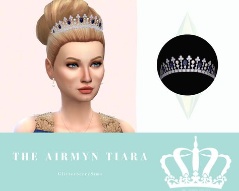 Airmyn Tiara | Glitterberry Sims på Patreon Sims Jewelry, Mods Ts4, Royal Accessories, Sims 4 Decades Challenge, Female Accessories, Sims 4 Tsr, The Sims 4 Packs, Sims Building, Barbie Model