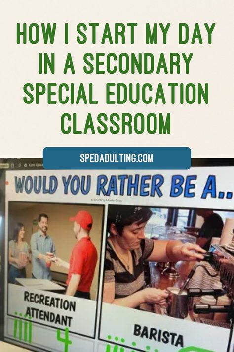 Secondary Life Skills Classroom, Transition Special Education, Special Education Administration, High School Morning Meeting, Secondary Special Education Classroom, Vocational Tasks Special Education, High School Sped, High School Special Education Activities, High School Special Education Classroom