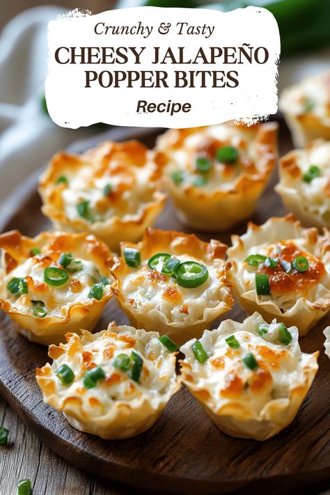 Cheesy Jalapeño Popper Bites - An Organized Chaos Phyllo Cup Appetizers Savory, Jalapeno Popper Bites Appetizers, Jalapeño Popper Bites, Bunco Appetizer Ideas, Jalapeno Poppers Dip, Jalapeno Popper Filling, Jalapeno Popper Cups, Quick Appetizers Last Minute, Cheese Filled Meatballs