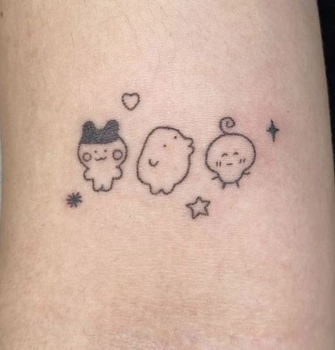 Kawaii Stick And Poke, Emo Tattoo Ideas Small, Cute Temporary Tattoos, Toro Inoue Tattoo, Floppy Disk Tattoo, Bunny Head Tattoo, Kaomoji Tattoo, Tiny Cute Tattoos, Tamagotchi Tattoo