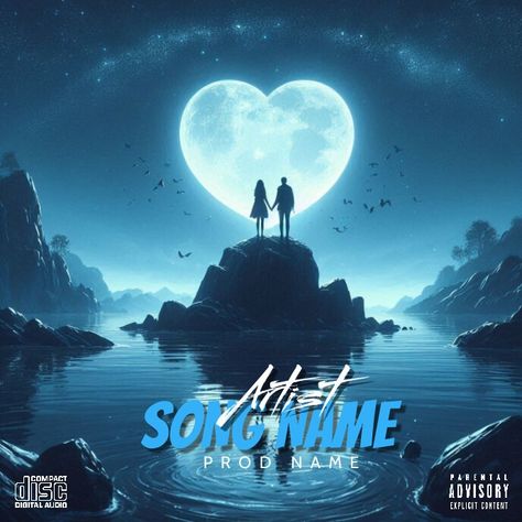 Aqua Couple Love Heart Cover Art Album Cove | PosterMyWall Love Song Cover Art, Love Album Covers, Free Cover Art, Music Album Covers Design, Church Halloween, Work Poster, Rap Album Covers, Linkedin Background Image, Album Artwork Cover Art