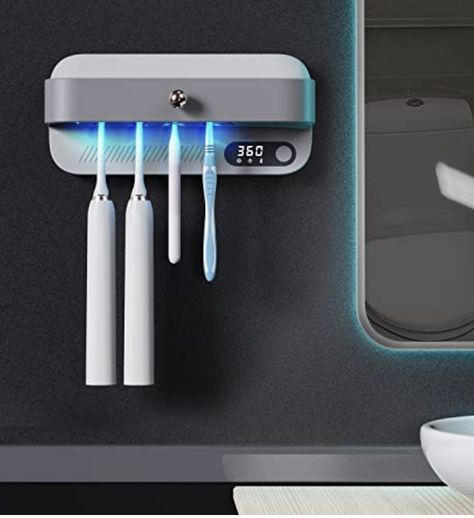 #toothbrush #bathroom Electric Toothbrush Storage, Uv Toothbrush Sanitizer, Toothbrush Sanitizer, Tooth Brush Holder, Wall Mounted Toothbrush Holder, Electric Toothbrush Holder, Colored Mason Jars, Mason Jar Soap Dispenser, Sanitize Toothbrush