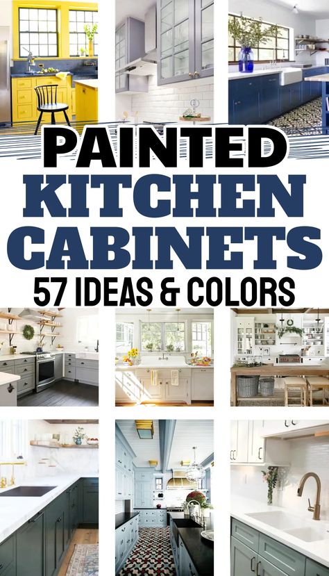 Beautiful painted kitchen cabinets - colors, ideas, before and after makeover pictures and color schemes for your kitchen cabinet makeover or full kitchen remodel. Wondering what color to paint your kitchen cabinets and HOW to paint them? See color ideas from two tone, white and trendy to brown, green and stylish grey - beautiful ideas for painting kitchen cabinets Blue Painted Kitchen Cabinets, Kitchen Cabinet Makeovers, Before And After Makeover, Before And After Painting, Kitchen Cabinets Before And After, Kitchen Cabinets Color Combination, Painted Kitchen Cabinets, Kitchen Cabinet Inspiration, Full Kitchen Remodel