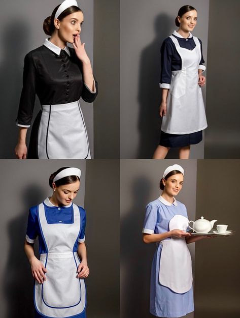 Janitor Uniform Women, Maid Uniform Housekeeping, House Keeping Uniform, Cafe Uniform, Housekeeping Uniform, House Maid, Job Clothes, Staff Uniforms, Luxury Garage