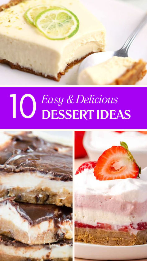 Planning a party or gathering and need easy dessert ideas? Look no further! These quick and simple treats are perfect for feeding a crowd, making them great for any event, whether you're hosting a kids' party or a family get-together. With recipes designed to be easy to follow, you'll have delicious desserts ready in no time. From classic favorites to fun new creations, these desserts are sure to impress your guests and make your event even sweeter. Lunch Dessert Ideas, Cream Cheese Desserts Easy, Easy Dessert Ideas, Simple Treats, Cheese Desserts, Ideas For Parties, Fast Dessert Recipes, Fast Desserts, Cream Cheese Desserts