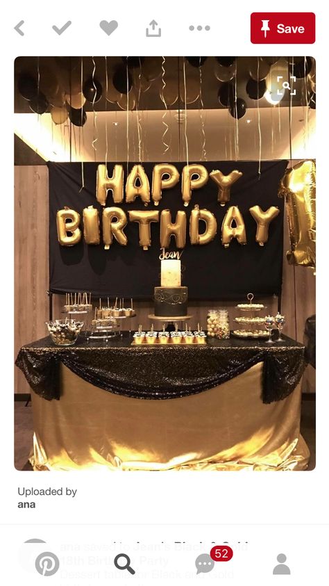 50th Birthday Party Ideas For Men, 21st Birthday Themes, Gold Theme Party, Black And Gold Party Decorations, 40th Birthday Men, Black And Gold Theme, 50th Birthday Decorations, 21st Party, Gold Party Decorations