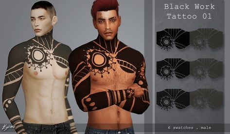 Sims 4 Cc Tattoos Men, The Sims 4 Cc Tattoos, Black Arm Tattoo, Sims 4 Cc Tattoos, Sims 4 Tattoos, Female Boxers, Sims 4 Mm Cc, Sims 4 Body Mods, Sims 4 Cc Skin