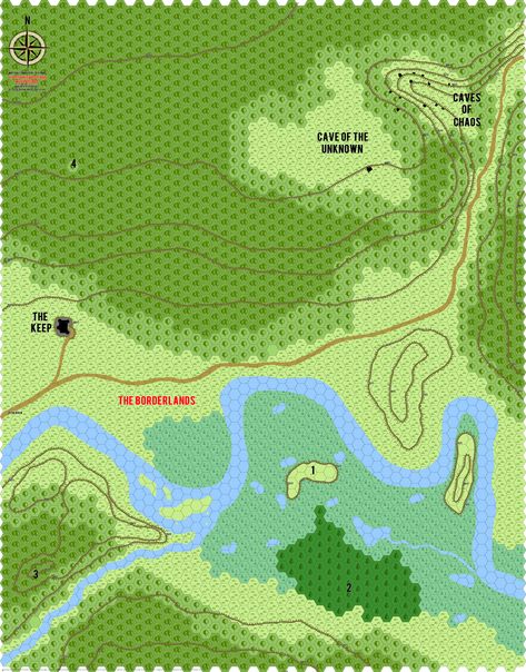 The Keep on the Borderlands Wilderness Map – In Hexographer! | Breeyark! Scale Map, Dungeon Maps, D D Maps, The Keep, Fantasy Map, Wizards Of The Coast, Borderlands, The Map, Keep On