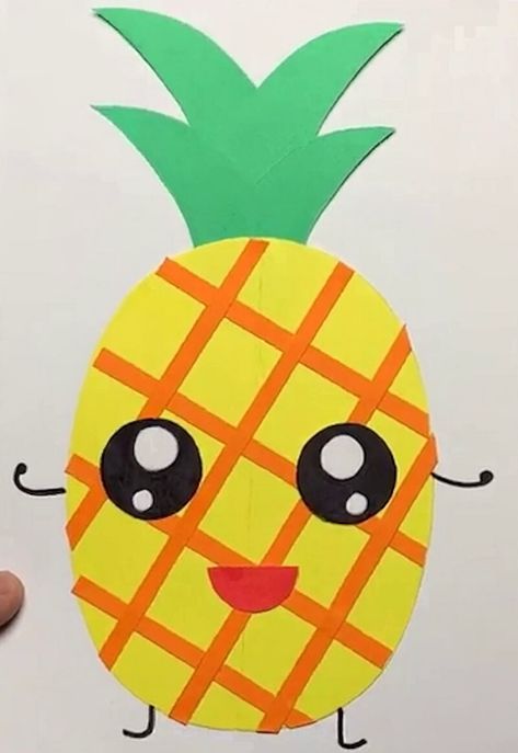 Easy Paper Craft Projects to Make in School Check more at https://www.kidsartncraft.com/easy-paper-craft-ideas-to-make-in-school/ Pineapple Crafts For Kids, Fruits Craft, Paper Pineapple, Fun Paper Crafts, Pineapple Crafts, Paper Fruit, Fruit Crafts, School Art Activities, Simple Craft