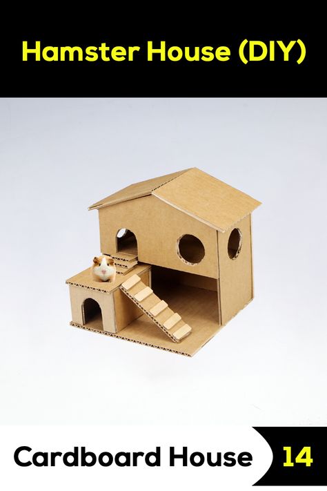 Step by step process - How to Make Hamster House From Cardboard Diy Cardboard Hamster House, Cardboard Hamster House, Hamster Cardboard Diy, Diy Hamster Stuff Cardboard, Diy Hamster Toys Cardboard, Hamster Diy Ideas, Ideas Para Hamster, Diy Hamster Toys Easy, Homemade Hamster Toys