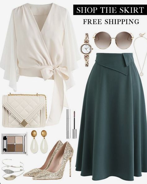 Aline Midi Skirt, Maxi Rok, Loving You, Rock Design, A Skirt, Looks Chic, 가을 패션, Work Attire, Keep On