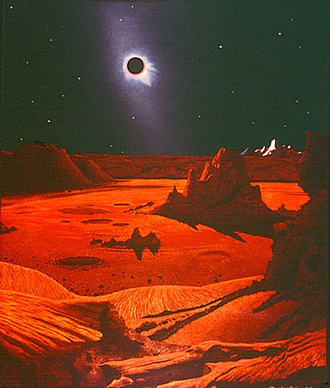 70s Sci-Fi Art: Space artist Chesley Bonestell 70s Sci Fi Art Retro Futurism, Chesley Bonestell, Sci Fi Aesthetic, John Carter Of Mars, 70s Sci Fi Art, Scifi Fantasy Art, Sci Fi Comics, Classic Sci Fi, Alien Worlds