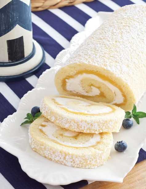 Lemon Roulade Recipe, Lemon Roulade, Roulade Cake, Roulade Recipe, Dessert Cart, Roll Cakes, British Desserts, Cake Rolls, Tea Time Food