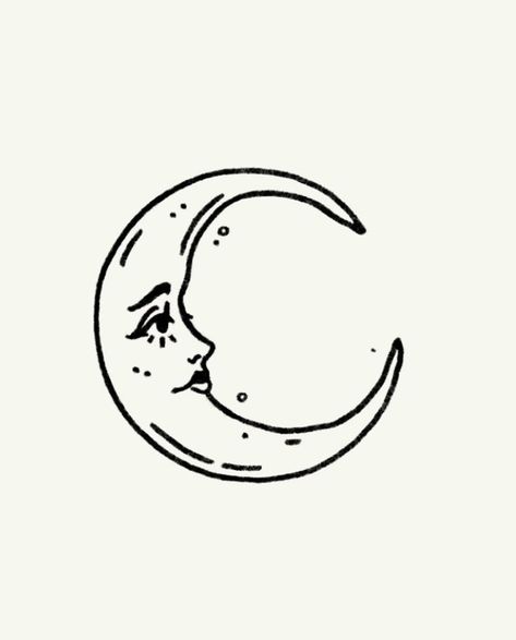 Sun And Moon Drawings Simple, Celestial Moon Tattoo Designs, Man In Moon Tattoo, Moon Tattoo Grunge, Half Moon Face Drawing, Half A Moon Tattoo, Tattoo Of The Moon, Mother Moon Tattoo, Moon Tattoo Patchwork