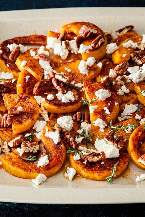 Butternut Squash With Goat Cheese, Butternut Squash Recipes Roasted, Maple Recipes, America's Test Kitchen Recipes, Recipes Appetizers, Cooks Illustrated, Americas Test Kitchen, Garden Recipes, Roasted Butternut