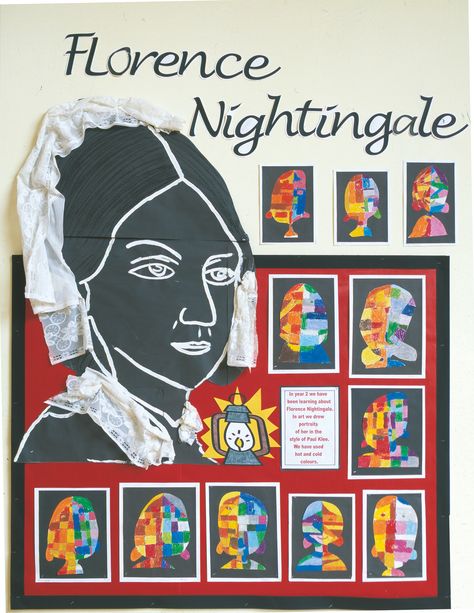 Love this idea for exploring the artist Paul Klee whilst looking at Florence Nightingale Art Classroom Display, Primary History, Teaching Displays, People Who Help Us, Class Displays, Great Fire Of London, Florence Nightingale, School Displays, Classroom Display