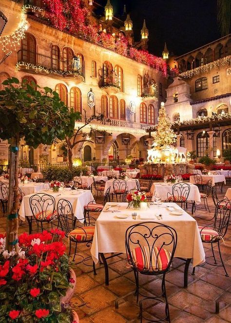 Alfresco dining never looked so dreamy. Riverside Mission Inn, Riverside Hotel, Mission Inn, Flower Shops, Resort Villa, Outdoor Restaurant, Beautiful Hotels, The Mission, Beautiful Places To Travel