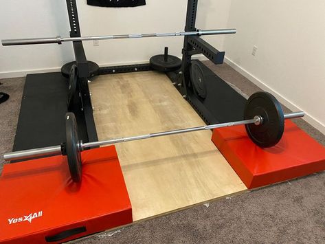 Diy Deadlift Platform, Deadlift Platform, Weightlifting Platform, Lifting Platform, Basement Gym, Workout Room, Denim Projects, Squat Rack, Plywood Sheets